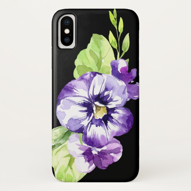 Watercolor Pansies Cell Phone Case (Back)