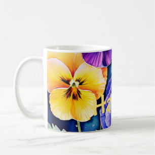 Watercolor Pansies personalised Mug