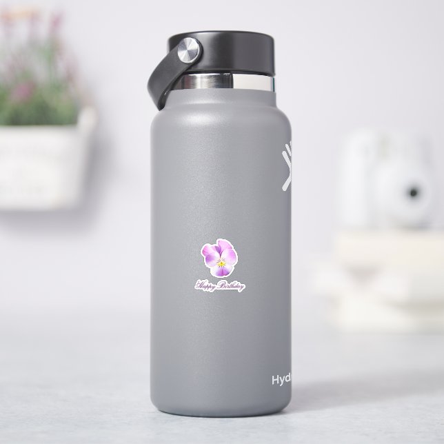 Watercolor pansy (HydroFlask)