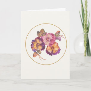 Watercolor Pansy Floral Thinking of You Card