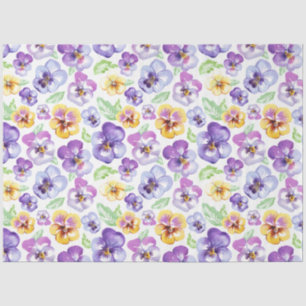 Watercolor Pansy Flowers Tissue Paper