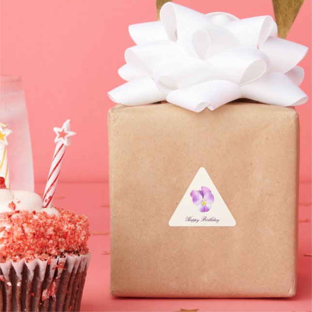 Watercolor pansy triangle sticker (Party)