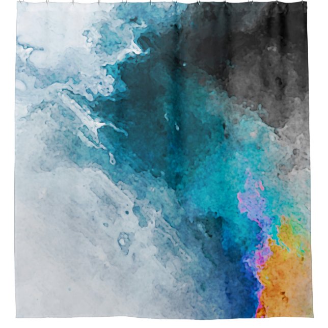 Watercolor paper background. Abstract Painted Illu Shower Curtain (Front)
