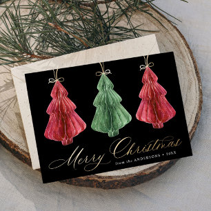Watercolor Paper Christmas Trees Non-Photo Holiday Card