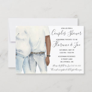 Watercolor Parents to be Couple's Baby Shower Invi Invitation