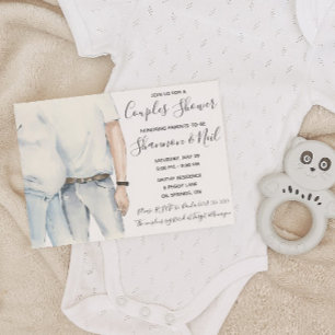 Watercolor Parents to be Couple's Baby Shower Invitation