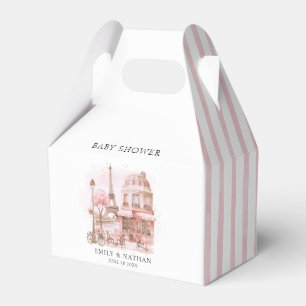 Watercolor Paris Cafe and Eiffel Tower Baby Shower Favour Box