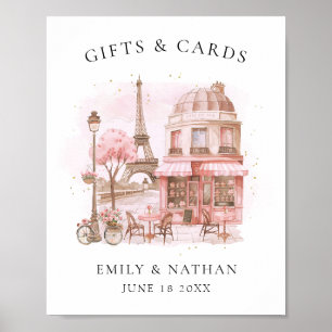 Watercolor Paris Cafe Baby Shower Gifts & Cards  Poster