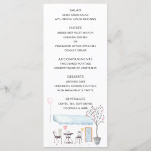 Watercolor Paris Wedding Menu