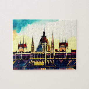 Watercolor Parliament of Budapest Jigsaw Puzzle