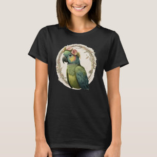 Watercolor Parrot Hahn's Macaw Bird Flower Crown P T-Shirt
