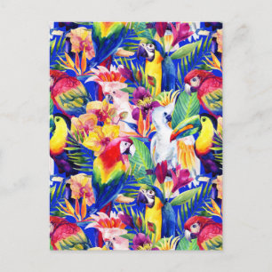 Watercolor Parrots 2 Postcard