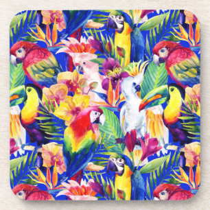 Watercolor Parrots Coaster