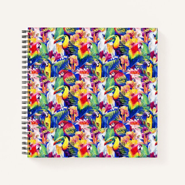 Watercolor Parrots Notebook (Front)