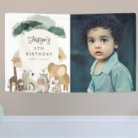 Watercolor Party Animals Photo Birthday Party