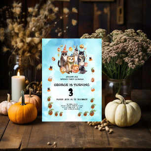 WATERCOLOR PARTY ANIMALS THEME KIDS BIRTHDAY PARTY INVITATION