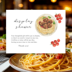 Watercolor pasta baby shower - display shower enclosure card