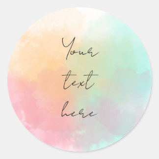 Watercolor Pastel Baby Shower, Birthday Classic Round Sticker