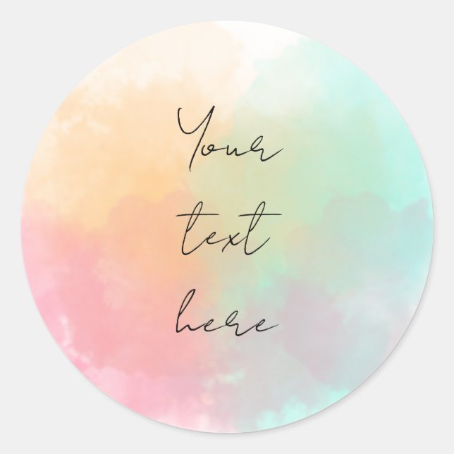 Watercolor Pastel Baby Shower, Birthday Classic Round Sticker (Front)