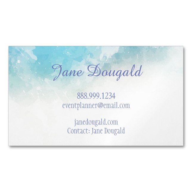 Watercolor Pastel Blues Pink  Custom Business Card (Front)