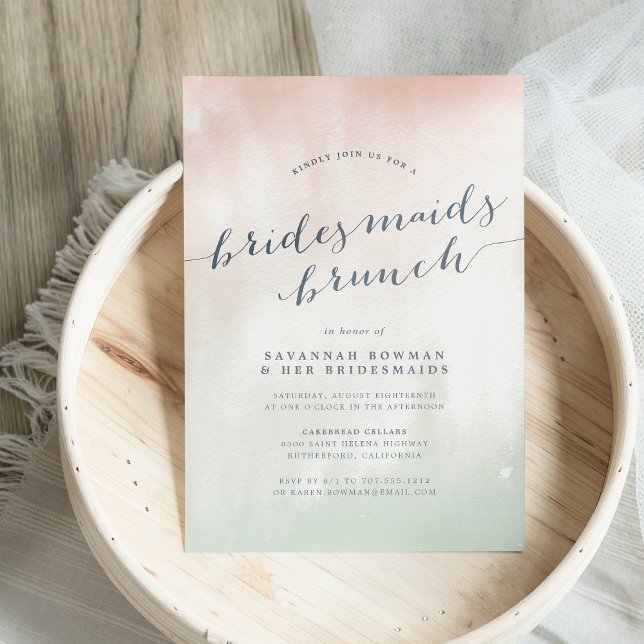 Watercolor Pastel Bridesmaids Brunch Invitation (Creator Uploaded)
