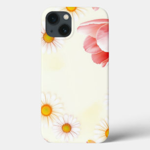 Watercolor Pastel Daisies and Tulips iPhone 13 Case