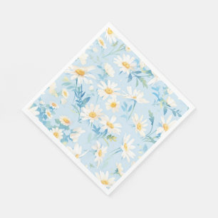 Watercolor Pastel Daisies Napkin