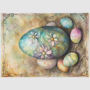Watercolor Pastel Easter Egg Decoupage Paper