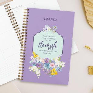 Watercolor Pastel Floral Bible Verse Personalised Planner