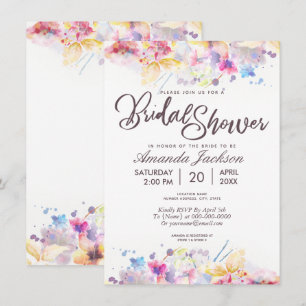 Watercolor Pastel Floral Bridal Shower Invitation