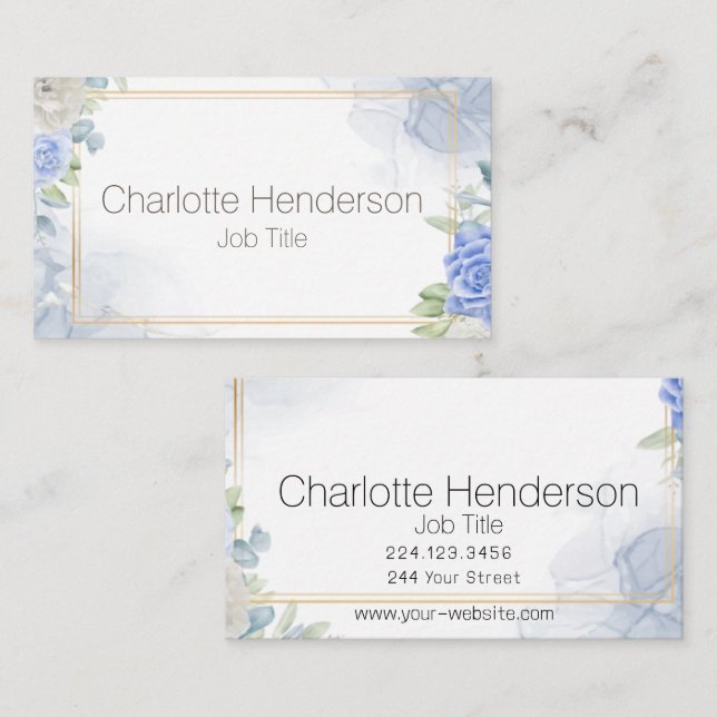 Watercolor Pastel Floral Business Card (Front/Back)