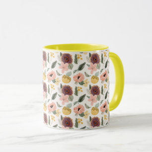Watercolor Pastel Floral Seamless Pattern   Soft Mug