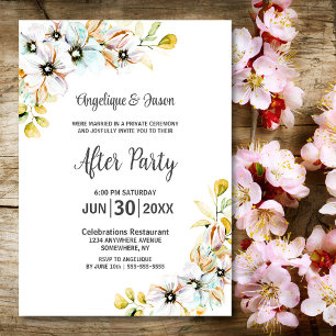 Watercolor Pastel Floral Wedding Reception Invitation