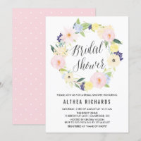 Watercolor Pastel Floral Wreath Bridal Shower