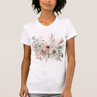 Watercolor pastel flowers flowers in Candy Land  T-Shirt