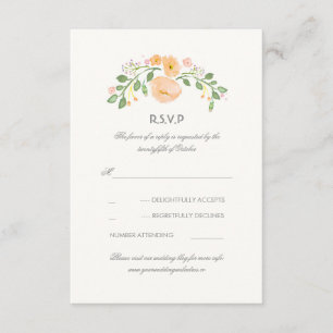 Watercolor Pastel Flowers Wedding RSVP Card