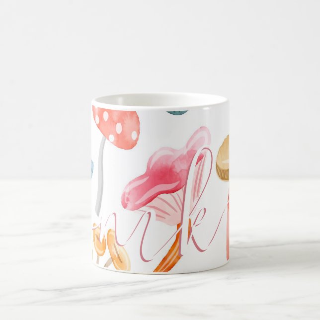  Watercolor Pastel Mushrooms Coffee Mug (Center)