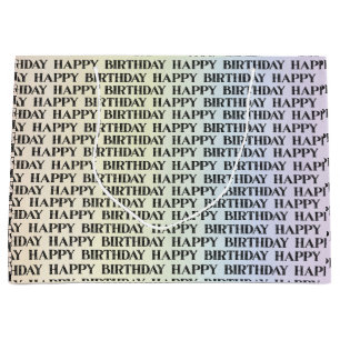 Watercolor Pastel Rainbow Happy Birthday Large Gift Bag