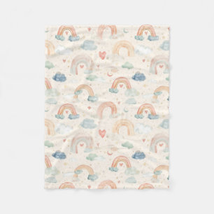 Watercolor Pastel Rainbow Nursery Throw Blanket