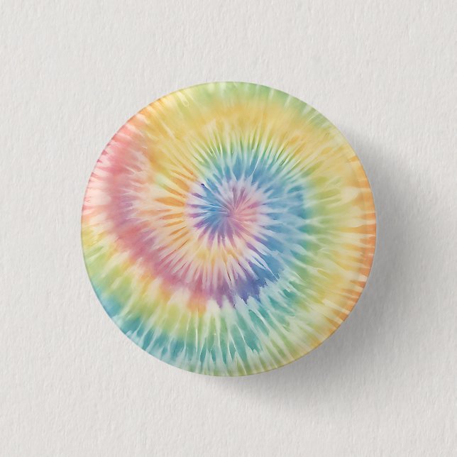 Watercolor Pastel Rainbow Tie Dye  3 Cm Round Badge (Front)