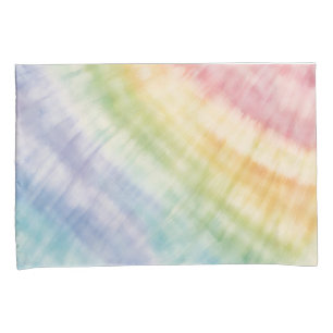 Watercolor Pastel Rainbow Tie Dye Pillowcase