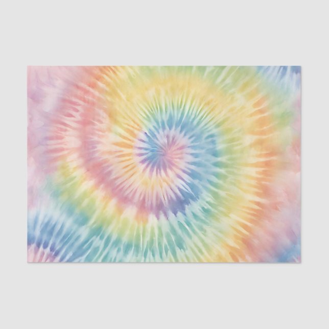 Watercolor Pastel Rainbow Tie Dye  Tissue Paper (Front)