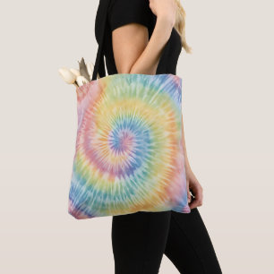 Watercolor Pastel Rainbow Tie Dye  Tote Bag
