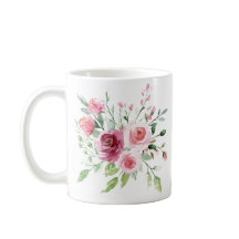 Watercolor Pastel Rose Mug