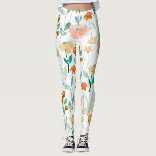 Watercolor Pastel Spring Floral leggings