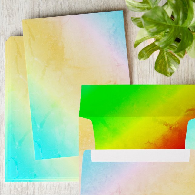 Watercolor Pastel Stripes Blue Orange Green Yellow Envelope (Watercolor Pastel Stripes Blue Orange Green Yellow Envelope
)