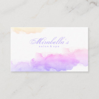 Watercolor Pastel Trendy White Minimalist Business Card