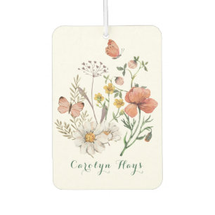 Watercolor Pastel Wildflower Car Air Freshener