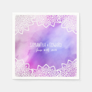 Watercolor Pastels Boho Wedding Napkins