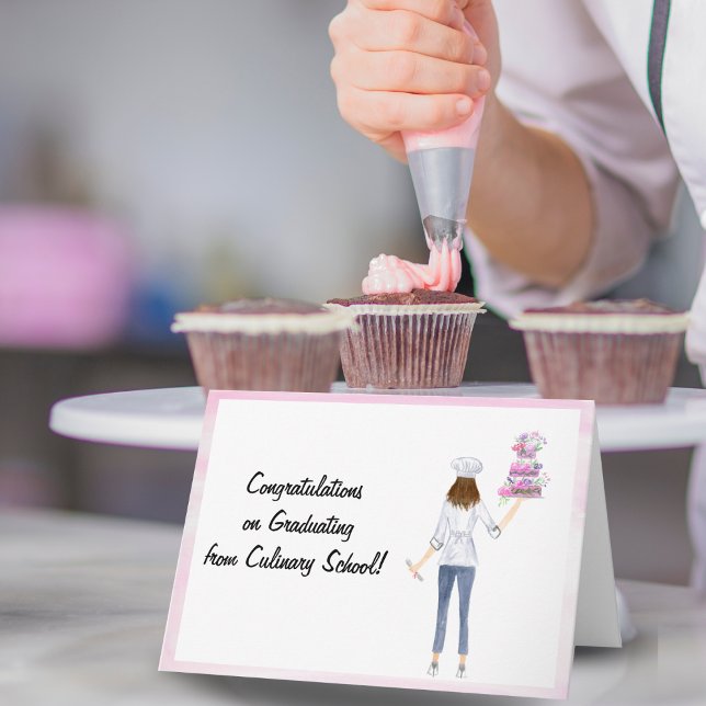 Watercolor  Pastry & Chef Graduation Card (Creator Uploaded)